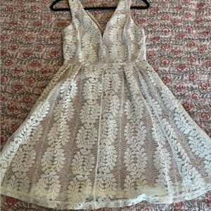 lulu’s all of my heart white skater dress // size S // sold out online